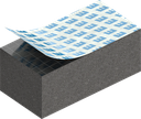 Zellgummi 12 x 15 mm, CR schwarz dehnungsfrei und selbstklebende Montagehilfe