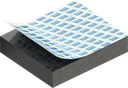 Zellgummi 6 x 25 mm, CR schwarz dehnungsfrei und selbstklebende Montagehilfe