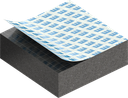 Zellgummi 10 x 30 mm, CR schwarz dehnungsfrei und selbstklebende Montagehilfe