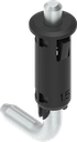 Stiftscharnier voor Ts = 1,5 mm, polyamide en GD-Zn (Zamak) zwart