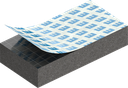 Zellgummi  6 x 15 mm, EPDM schwarz dehnungsfrei und selbstklebende Montagehilfe