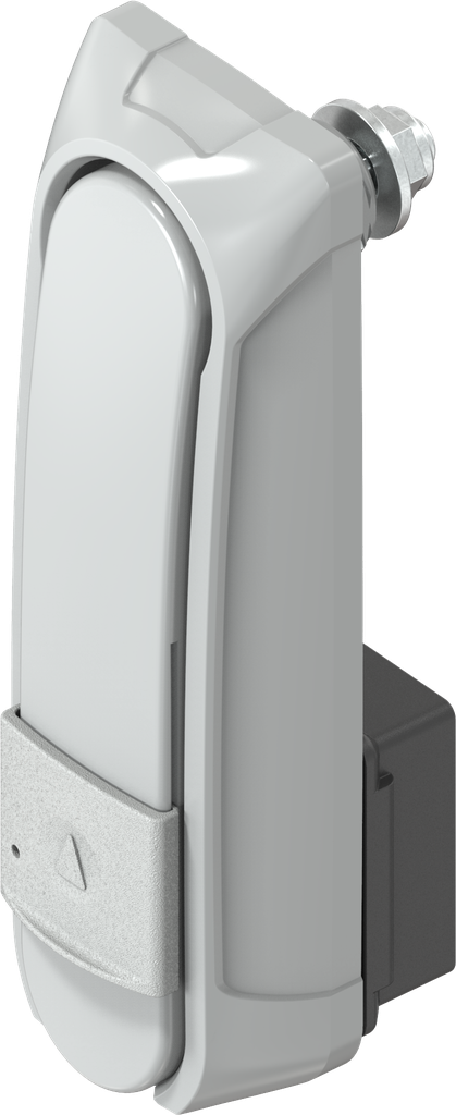 Zwenkgreep "kort" met WK2 voor profiel-halfcilinder 40 mm (A = 30 mm) met stand sluitnok op 30°, Zamak grijs poedergecoat RAL 7038