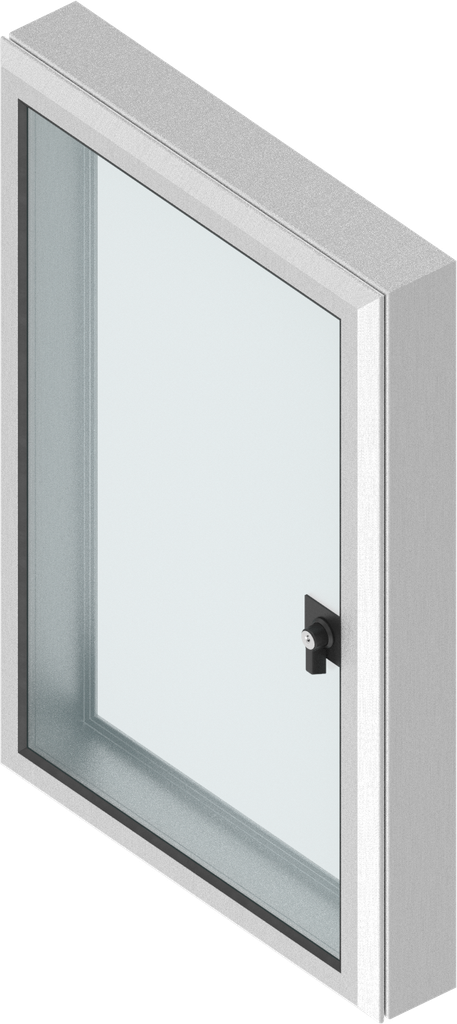 Fenêtre de protection avec cadre de 61 mm avec quart de tour papillon avant, clé 2233X, aluminium anodisé