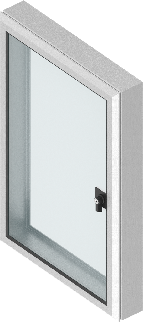 finestra in alluminio con cornice di 61 mm con chiusura 1/4 di giro con presa a farfalla frontale chiave 2233X, alluminio anodizzato