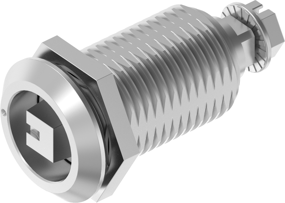 Chiusura 1/4 di giro a compressione versione ferroviaria con riferimento, acciaio inox AISI 316