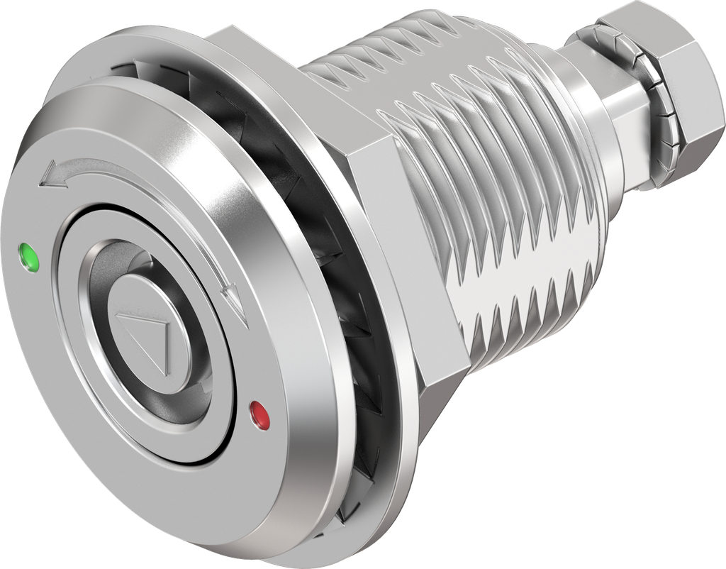 Chiusura 1/4 di giro a compressione tubolare con riferimento, versione destra, acciaio inox AISI 316