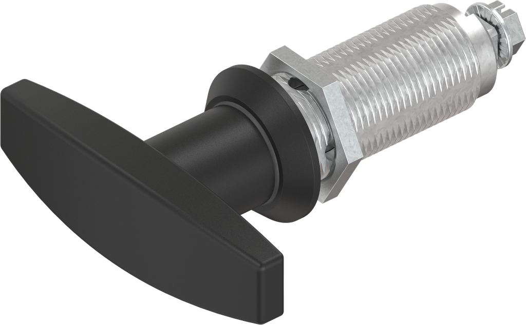 T-handle quarter turn, non-keyed, Zinc die and polyamide black