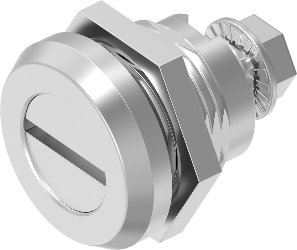 quart de tour de sécurité fente 2x4, inox AISI 303