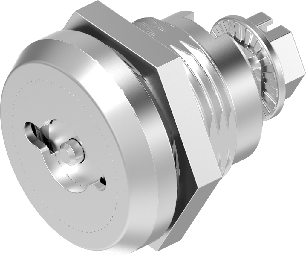 Chiusura 1/4 di giro di sicurezza doppia aletta 3 versione destra con copriforo antipolvere, acciaio inox AISI 303