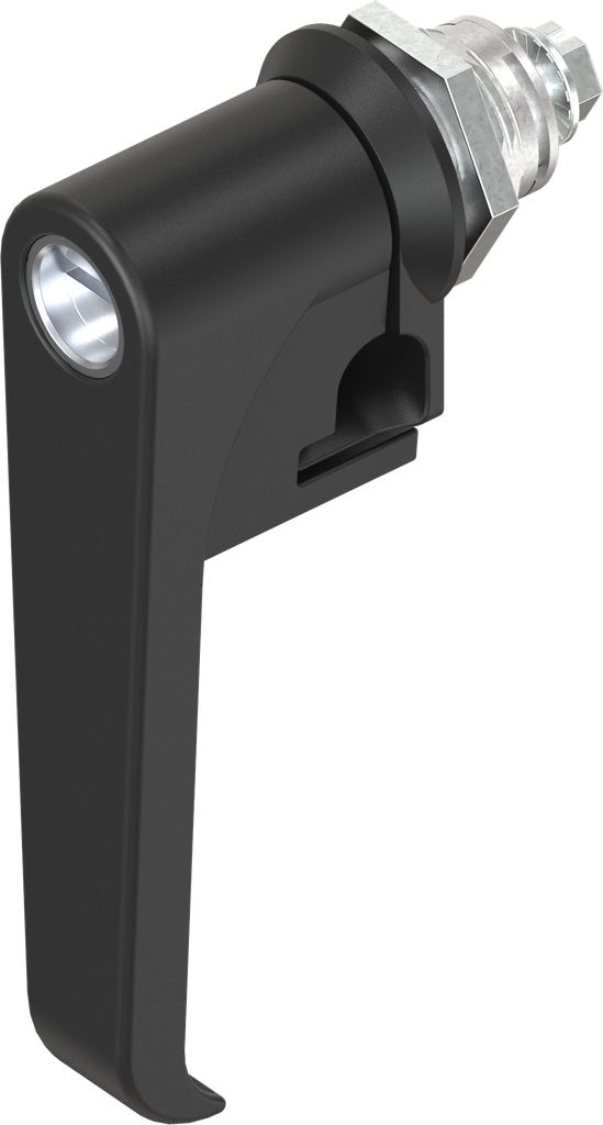 L-greep met bediening sleuf 2x4 muntproof en voor hangslot, Zamak zwart gepoedercoat