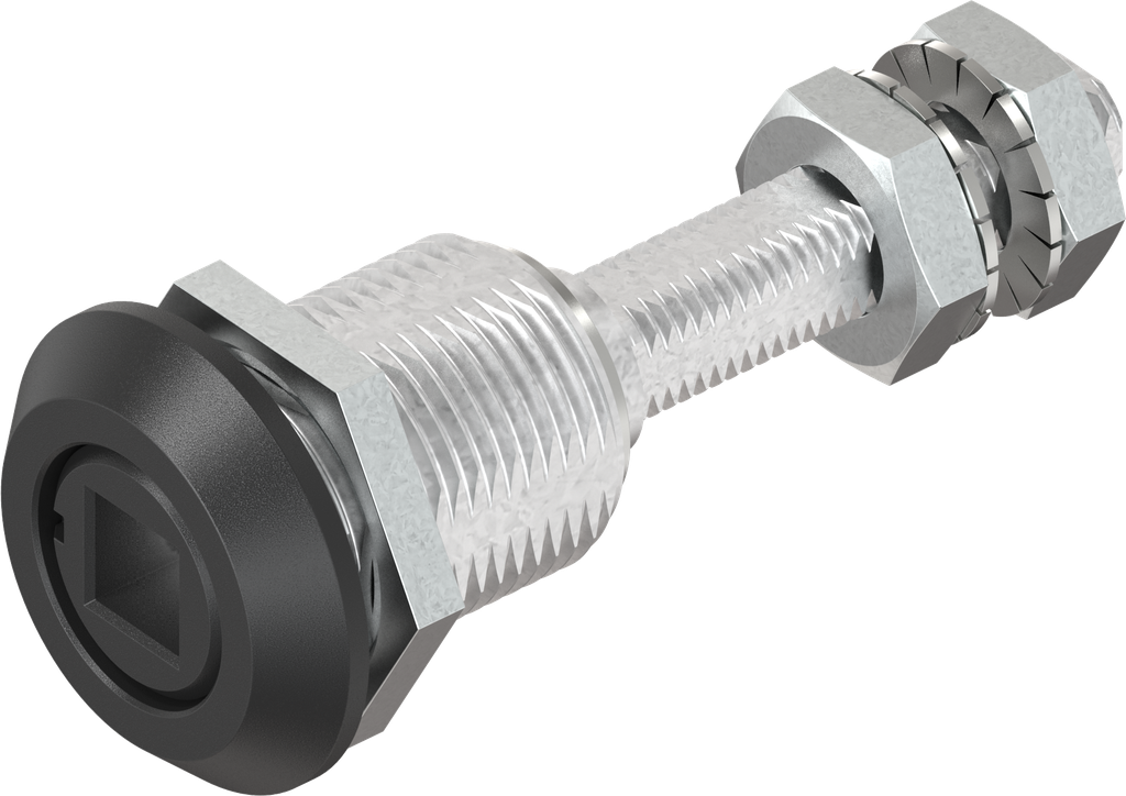 verrou à compression avec hauteur de came réglable carré femelle 8, zamak époxy noir