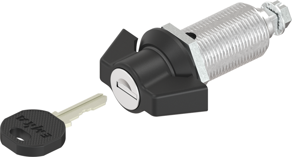 verrou à compression avec papillon clé EK 333, zamak époxy noir