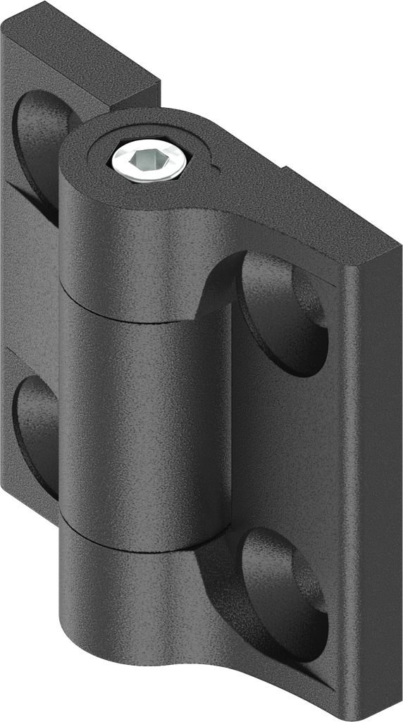 180° Frictiescharnier instelbaar tot 2 Nm, Zamak zwart gepoedercoat