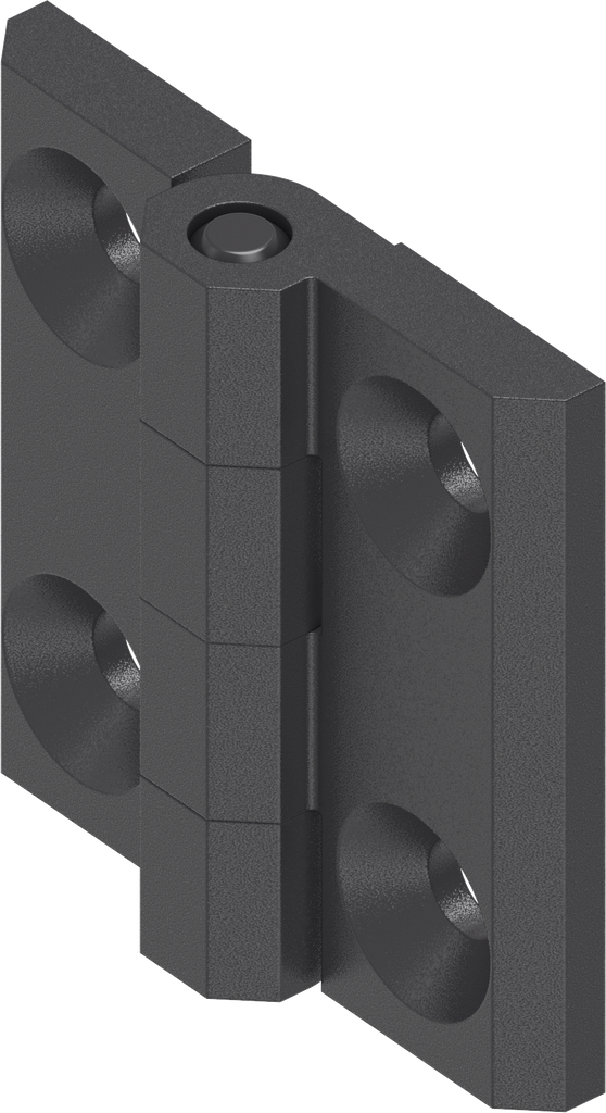 Charnière 180°, polyamide GF noir