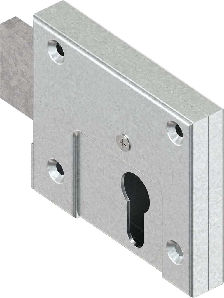 Cerradura de caja con pestillo, acero galvanizado