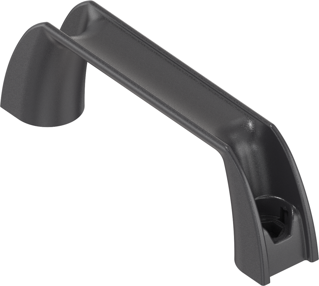 Bow-type handle with hexagon, Polyamide GF black