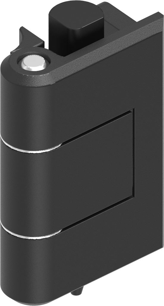 charnière 180°, zamak époxy noir
