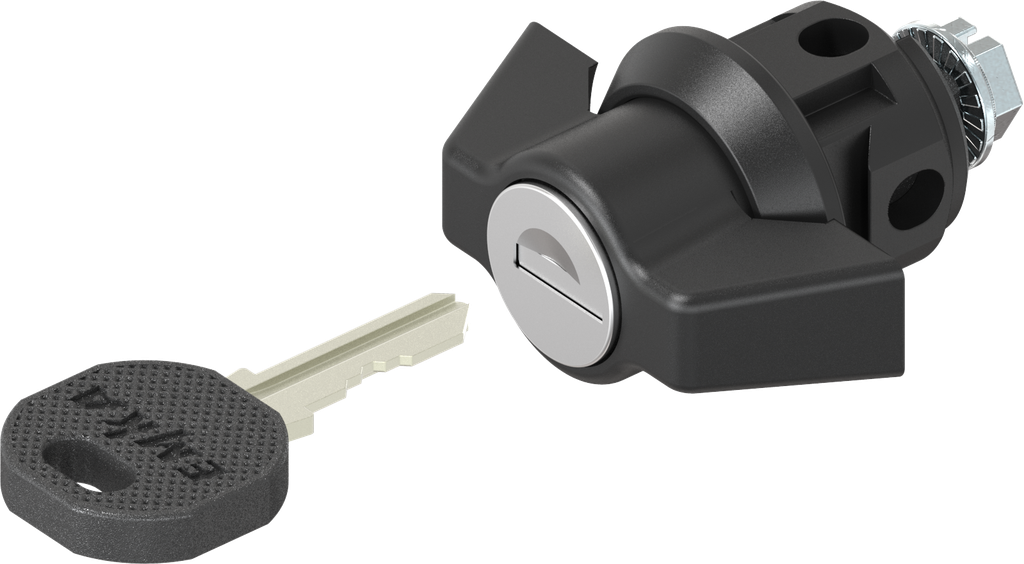 Cuarto de vuelta con palomilla, insertable, llave EK 333, poliamida GF negro