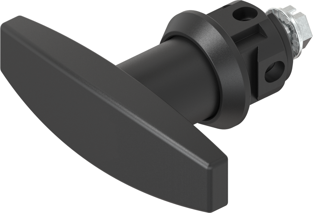 quart de tour avec poignée en T emboîtable sans clé, polyamide GF noir