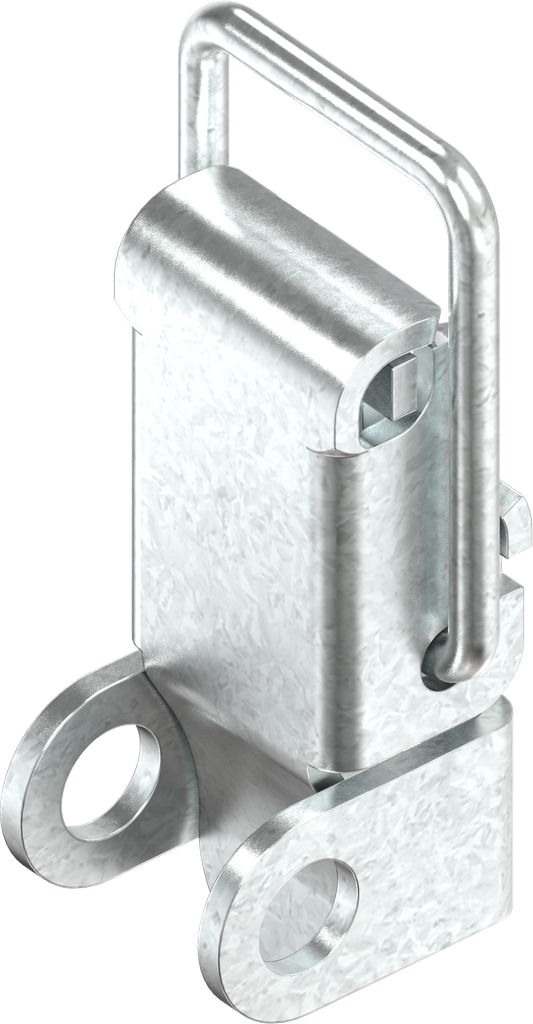 Spanslot met spanbeugel met oog voor hangslot, met montagegaten, Staal verzinkt DS plus Top Coat