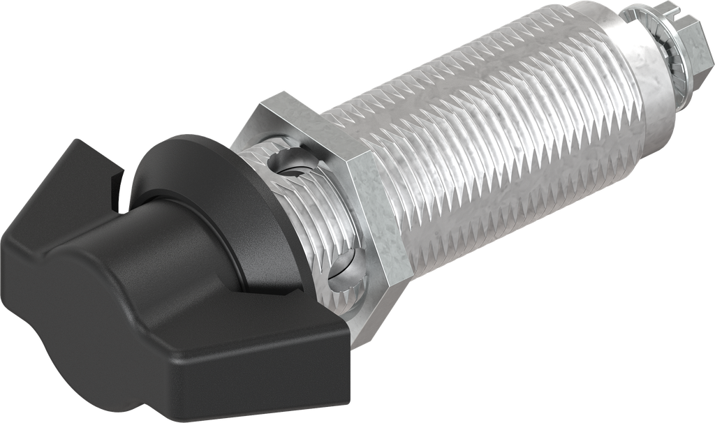 quart de tour papillon sans clé, zamak et polyamide noir