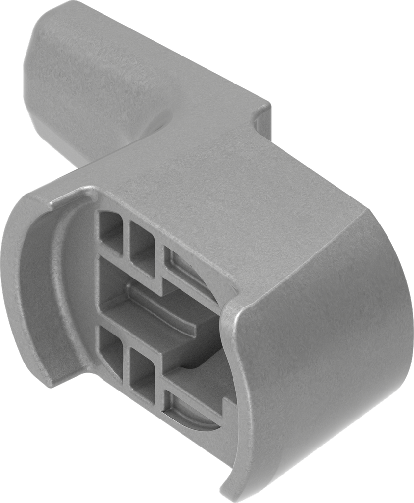 Inklik sluitlip H = 22 mm, polyamide GF zilvergrijs metallic