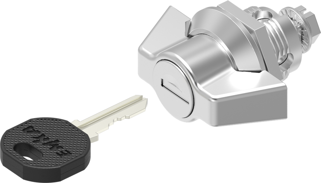 Chiusura 1/4 di giro a farfalla, chiavi diverse, acciaio inox AISI 316