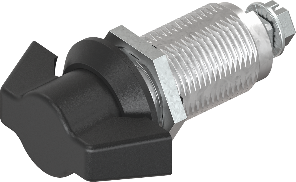 quart de tour papillon sans clé, zamak époxy noir