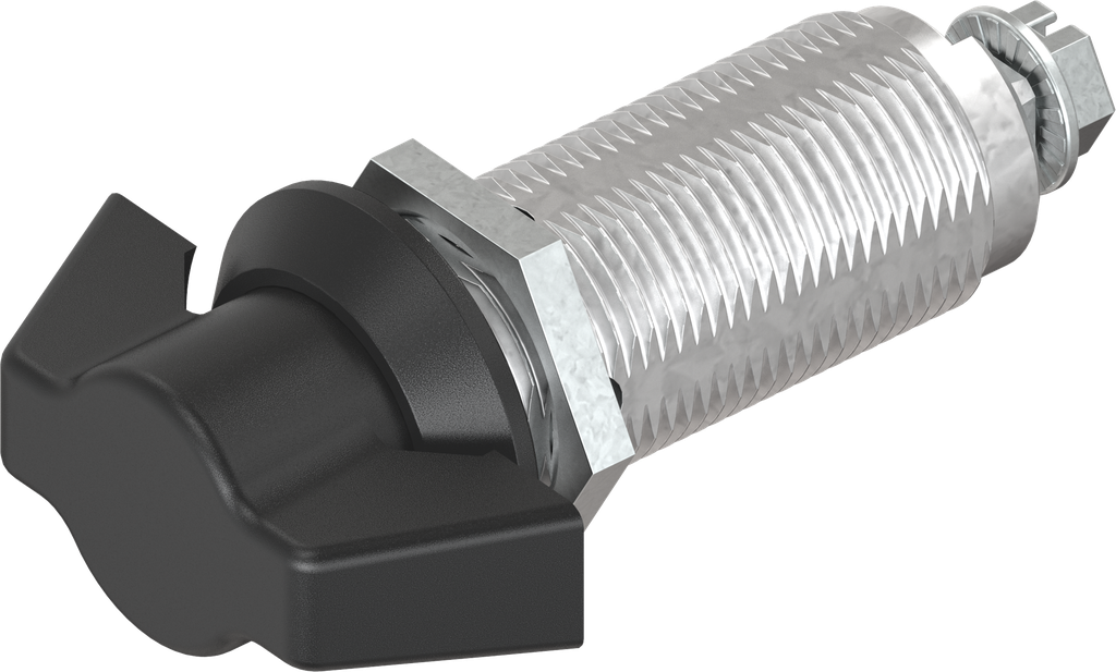 quart de tour papillon sans clé, zamak époxy noir
