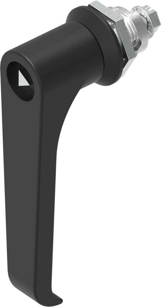 L-greep driekant 6,5 CNOMO, Zamak zwart gepoedercoat