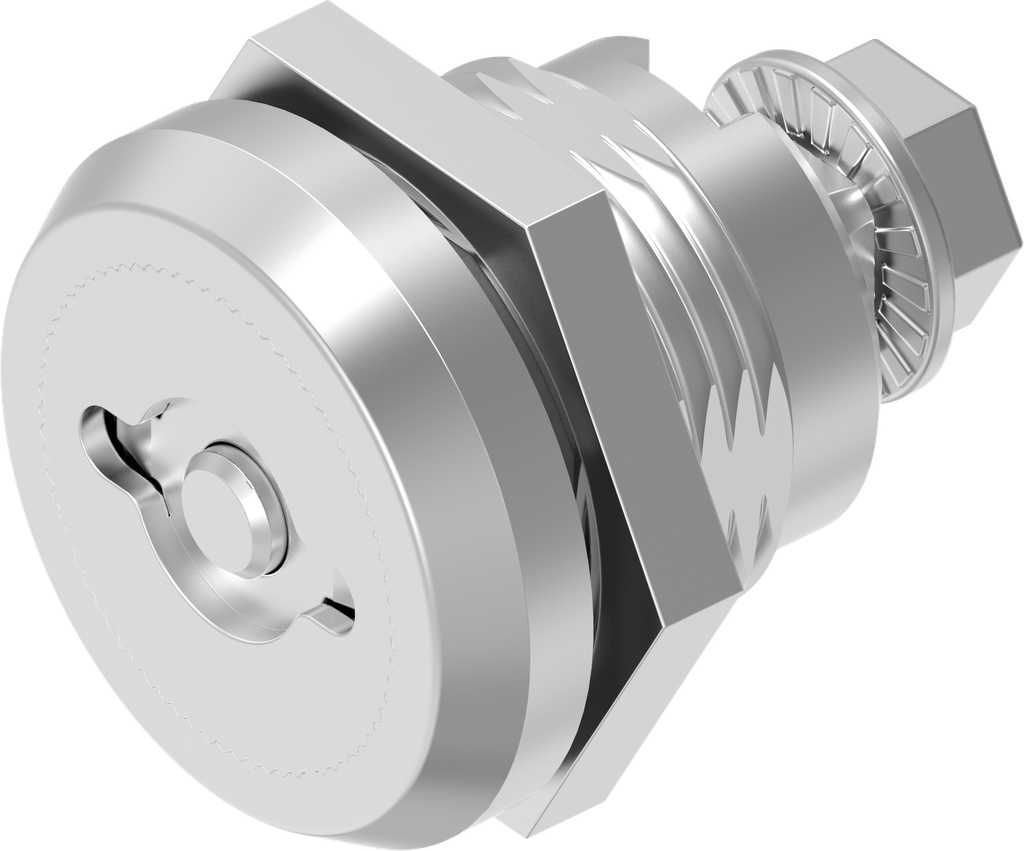 Chiusura 1/4 di giro di sicurezza doppia aletta 5 versione destra con copriforo antipolvere, acciaio inox AISI 303