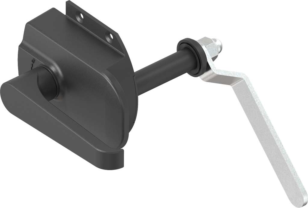 Chiusura per porte per montaggio esterno con maniglia interna, poliammide 66 GF 50 nero