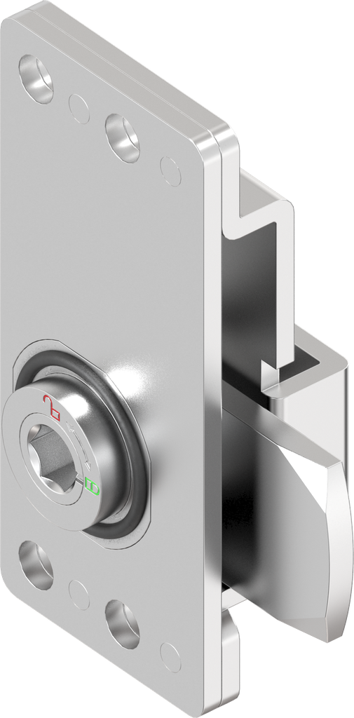 Verrou de sécurité six pans creux SW 8 avec marquage vert / rouge, inox AISI 304