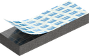 Zellgummi 4 x 10 mm, EPDM schwarz dehnungsfrei und selbstklebende Montagehilfe