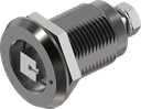 Compression latch square 8 with marking, left version, Aluminium hard anodized and stainless steel AISI 316