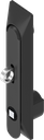 Swinghandle 1150 with universal dish with insert square 8 and for padlock, Polyamide and zinc die black powder-coated