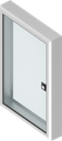 Aluminium window with 61 mm frame with cylinder quarter turn at the front, keyed EK 333, Aluminium anodized